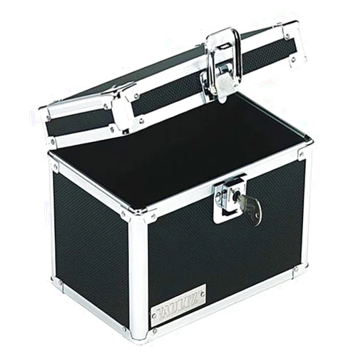 Vaultz Lockable Index Card Holder - Flash Card Organizer for Recipes, Passwords or Studying Holds 450 4x6 Notecards - Index Card Box Study Accessories, Black