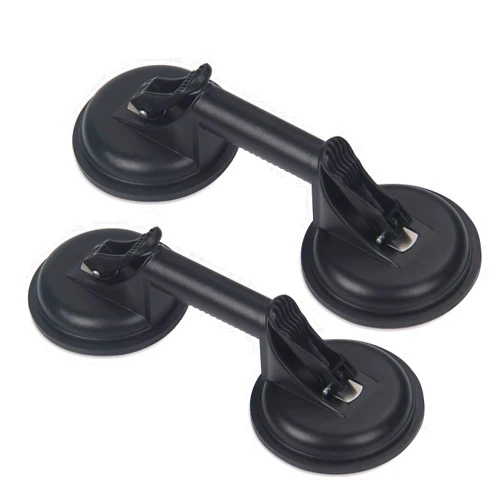 LEFIMOT Glass Suction Cups Heavy Duty Aluminum Vacuum Handle Glass Holder Hooks to Lift Large Glass/Tile Suction Cup Lifter/Moving Glass/Pad for Lifting/Dent Fixer (2 Pack)