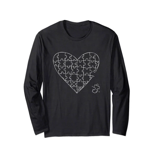 Bäume Wald, Natur Geschenke, lustige Sprüche Funny heart puzzle comic design for men, women and children Long Sleeve T-Shirt