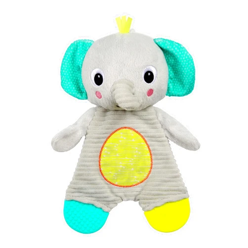 Bright Starts Snuggle & Teethe BPA-free Crinkle Teething Plush Baby Toy - Elephant