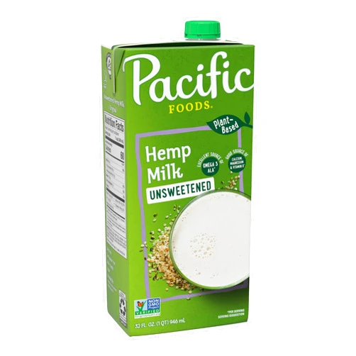 Pacific Foods Unsweetened Hemp Milk, Plant Based Milk, 32 oz Carton