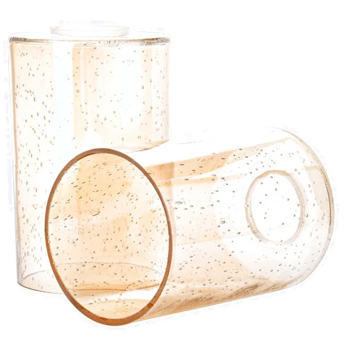 Rivqahra 2 Pack Clear Amber Seeded Glass Lamp Shade for Light Fixture, 6