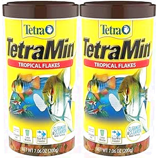 Tetra 16106 Min Tropical Flakes, Nutritionally Balanced Fish Food, 7.06-Ounce, (Pack of 2)