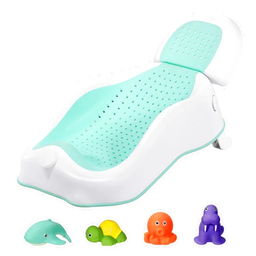 MAIKKB Baby Bath Support Newborn Bathtub with 4 Toys,Foldable Baby Tubs for Newborns Baby Bathtub,Soft Sink Baby Bath Tub for Newborn Tub Infant Bathtub Baby Bather,Baby Tub Baby Bath Essential (Aqua)