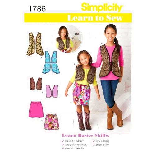 Simplicity 1786: Learn to Sew Child's and Girls' Sportswear Sewing Pattern, Size K5 (7-8-10-12-14)