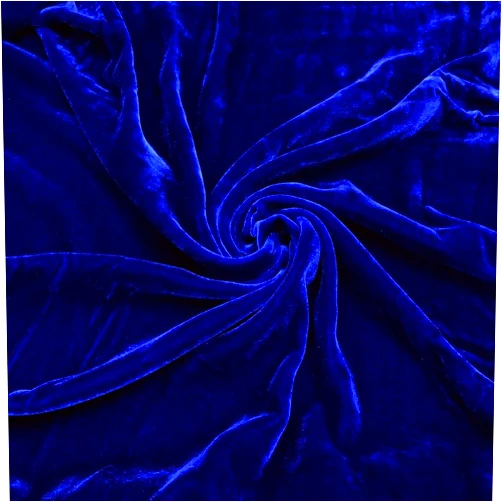 VINSILK 100% Pure Mulberry Silk Velvet Fabric, Blue Silk Velvet for Dress, Skirt, High End Garment, Silk Apparel Fabric, Silk for Sewing, Making Clothes, Cut in Continuous Yards (color03, 1 Yard)
