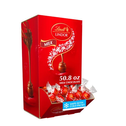 Lindt LINDOR Milk Chocolate Candy Truffles, Chocolates with Smooth, Melting Truffle Center, 50.8 oz., 120 Count
