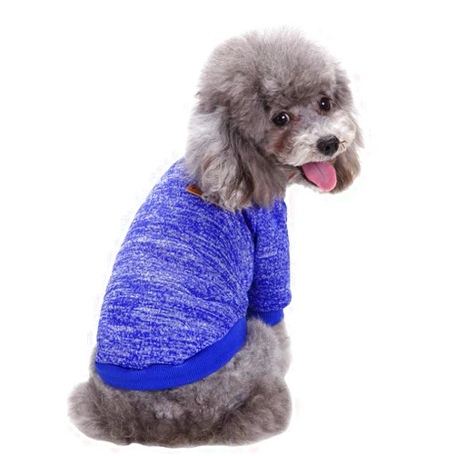 Jecikelon Dog Clothes Dogs Sweater Soft Puppies Clothing Winter Puppy Sweaters Warm Outfit for Dogs Small XXS XS Cat Apparel (Dark Blue, S)
