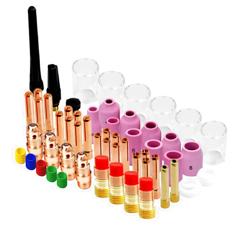 AWLOLWA 81PCS TIG Welding Torch Accessories Glass Cup Alumina Nozzle Stubby Gas Lens #12 Kit for TIG WP-17/18/26