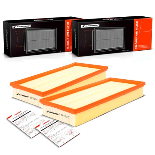A-Premium 2-PC Engine Air Filter Compatible with Land Rover Discovery, LR4, Range Rover, Range Rover Sport, 2010-2022, Flexible Panel, Replace# AH429610AA