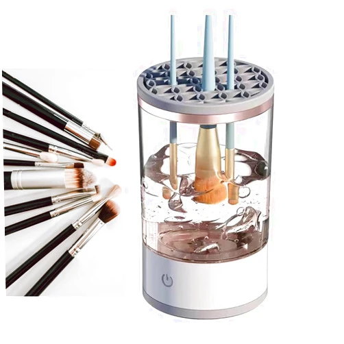 Grafken Portable Cosmetic Makeup Brush Cleaner Machine - Electric Make Up Brush Blender Cleaner Spinner Washer - Makeup Beauty Brush Washing Cleaning Machine