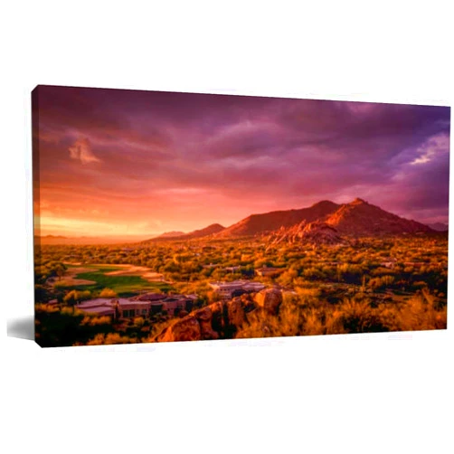 JOPZEMTYED Wall Art Frame Gallery Wall Decor Beautiful colorful sunset over Az Modern Canvas Prints Artwork for Living Room Bedroom Office Kitchen 48x24Inch