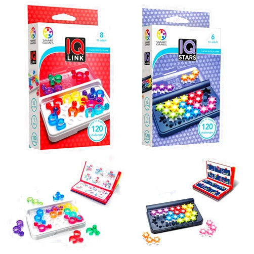 SmartGames IQ Bundles Link Series: IQ Link & IQ Stars 240 Challenges for Ages 6-Adult