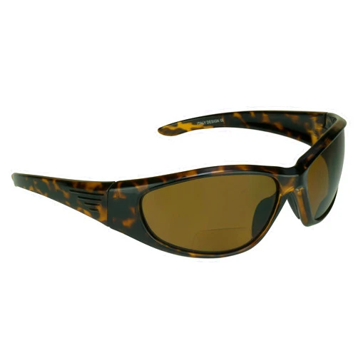 proSPORT Polarized Bifocal Sunglasses Readers for Men Women Full Sport Wrap Frame Fishing Boating Beach Matte Tortoise Brown +2.00 Anti Glare Lenses