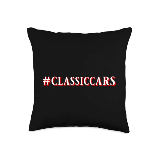 Visit The Hot Rods # classiccars-Vintage Hot Rod Throw Pillow, 16x16, Multicolor