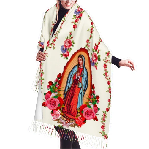 Loiuxyy Virgen de Guadalupe Blanket Scarf Catholic Gifts Virgin Mary Shawl Wrap for Women Our Lady of Guadalupe Womens Shawl