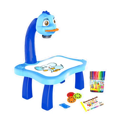 Generic Drawing Projector Table for Kids, Trace and Paint Drawing Board with Light & Music, Smart Projector Sketcher Desk for Learning, Birthday Gifts (Blue)