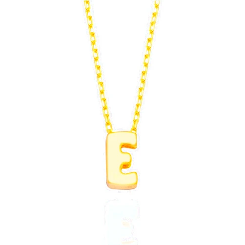 DALMARKT Custom bubble letter initial necklace for women - Personalized stacked necklaces for girls - 14k Gold Plated Dainty jewelry gift for christmas, anniversary, birthday E Necklace