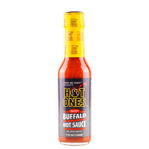 HOT ONES Season 24 Smoky Buffalo Hot Ones Hot Sauce, Subtle-Heat with Flavors of Cayenne, Chipotle & Red Bell Peppers, Made With All Natural Ingredients, 5 fl oz Bottle (1-Pack)