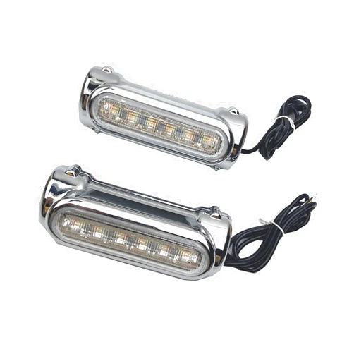 XHSK Motorcycle Crash Bars LED Highway Bar Switchback Driving Light/Turn Signal Light for Harley Bike Touring Victory Black/Chrome