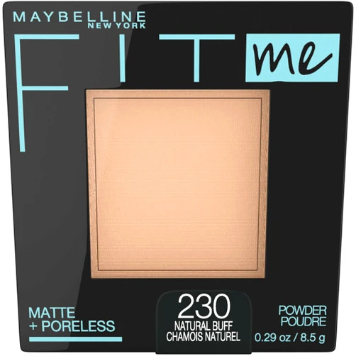 Maybelline Fit Me Matte + Poreless Pressed Face Powder Makeup & Setting Powder, Natural Buff, 1 Count