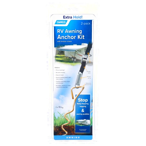 Camco 42593 Awning Anchor Kit with Pull Tension Strap