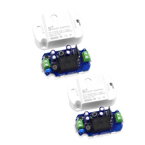 RODOT 16A Basic Wireless Smart Switch，Wi-Fi Light Switch Compatible with Alexa & Google Home & SmartThings,FCC Certified,No Hub Required Support DIY Module (2 pcs)