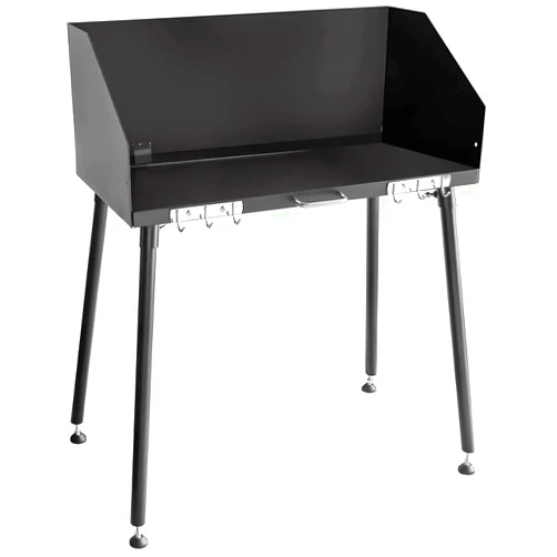 ZHAIUPON 38-Inch Camping Cooking Table Carbon Steel, w/Foldable Windscreen & Legs for Dutch Oven Cooking & Food Prep with Charcoal Briquettes