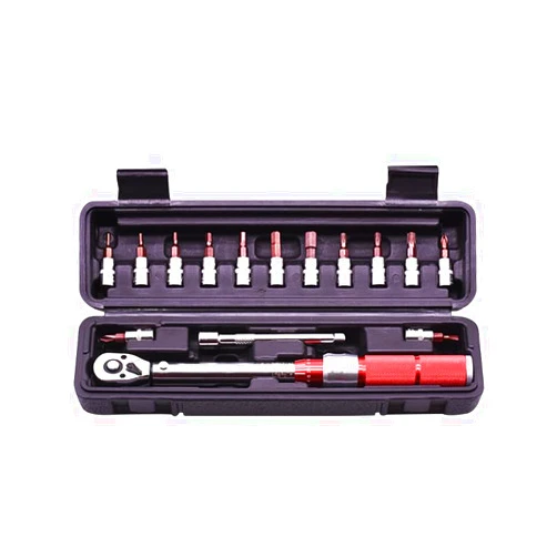 SUGPV Torque Wrench Set for Bike 2-24 Nm 1/4 inch Bicycle Tool Kit 15PCS Hex, Torx/Star Bit Sockets, Extension Bar