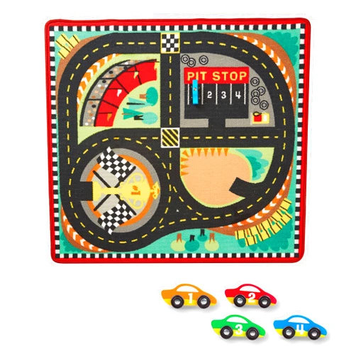Melissa & Doug Round The Speedway Race Track Rug (FFP)