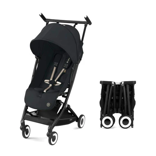 Cybex Libelle 2 Travel pockit Baby Stroller - Lightweight Carry-On Travel Stroller for Airplane with One-Hand Recline, Compatible with CYBEX Car Seats, Magic Black