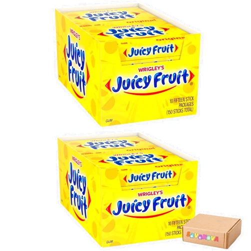 Savanova Juicy Fruit Original Chewing Gum, 15-Piece Pack (Bulk Pack of 20) – Sweet & Long-Lasting Fruity Flavor