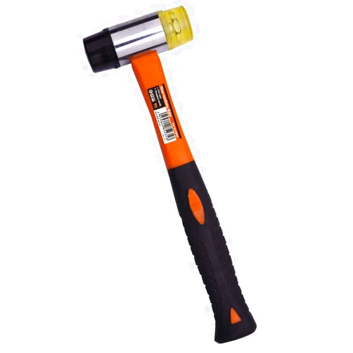 Edward Tools 12 oz 2-Sided Soft Face Mallet - Installation Mallet with Double Face - Mallet for Flooring, Jewelry, Wood Work - Fiberglass Handle