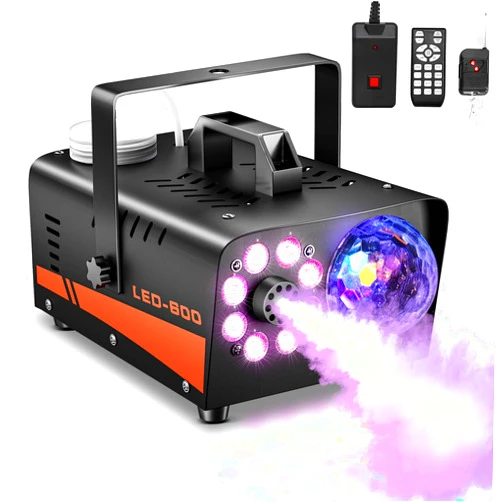 Dashsafe Smoke Machine, Fog Machine with Disco Ball Lights, 600W and 3000CFM with 13 Colorful LED Lights Effect, Wireless Remote Control, Suitable for Parties, Wedding, Halloween, and DJ Stage, Indoor