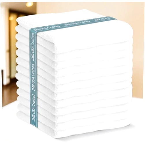 Jmr Usa Inc. JMR 12 Pack Cotton Bath Towels 24x48-Hotel Multi-Purpose Towels for Commercial and Home Use-Soft, Lightweight, Super Absorbent, and Quick Drying Bath Towels for Pool, Gym, or Spa (White,24x48-12 Pcs)