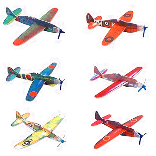 Rhode Island Novelty 8 Inch Flying Glider Plane, Set of 12 Multicolor