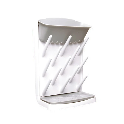 Ubbi Vertical Baby Bottle Drying Rack, Space Saving Countertop Drying Rack Baby Accessory, Gray