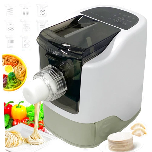 Generic Mvckyi Electric Pasta and Noodle Maker, Automatic Pasta Maker Machine, Dumpling Skin Maker, Pasta Noodles Machine, Touch Control Panel, with 13 Noodles Shapes, for Home Kitchen, Restaurant