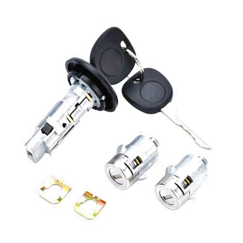 Dngbymx Ignition Switch Lock Cylinder with Pair Front Door Lock Cylinder Compatible with 2003-2006 Chevy Silverado Suburban GMC Sierra Yukon Cadillac Escalade Replace OE# 707835 + 706592 X2 + 598007 X2
