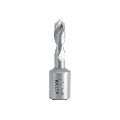 ACTOOL 3/8'' Diameter x 1'' Depth of Cut HSS Solid Drill with 3/4'' Weldon Shank, HSS Fully Ground Drill