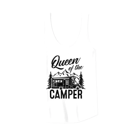 Camping Gift Idea For Outdoors Camper Nature Womens Caravan Queen Of The Camper Camping Nature Outdoors Tent Tank Top