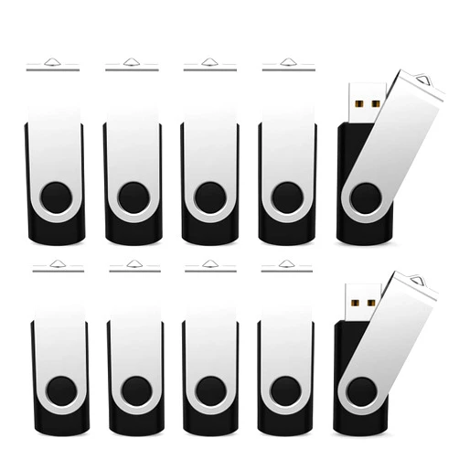 Maspen 10 Pack 8GB USB Flash Drives Bulk Pack USB 2.0 Thumb Drives Small Capacity Memory Stick Jump Drive Pen Drives (8 GB, 10pcs, Black)