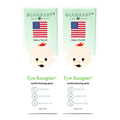 GlamBaby Eye Boogies Stye Eye Treatment | Sting-Free & Wipe-Free | Hypochlorous Eyelid Cleanser & Pink Eye Drops | Provides Allergy Conjunctivitis & Blepharitis Relief | Baby Eye Drops Spray (2 Pack)