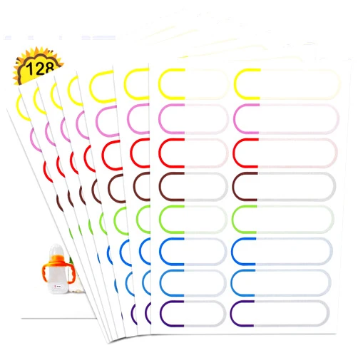 Coowayze Baby Bottle Labels for Daycare, 128 PCS Waterproof Name Labels for Kids Stuff School Supplies, Self Laminating, Dishwasher Safe, Name Stickers for Sippy Cup, Plastic Water Bottle, Day Care Essentials