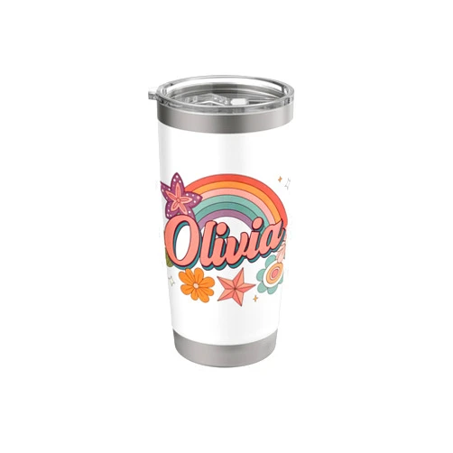 Retro Vintage Personalized Name Gifts Olivia Retro Vintage Personalized Name Gifts Idea Stainless Steel Insulated Tumbler