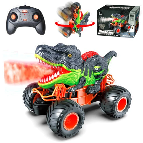 Yamaester RC Dinosaur Car Toys for Kids 2.4GHz Remote Control Truck with Light, Sound & Spray Electric Monster Trucks Gifts for Boys Girls 3,4,5,6,Years Old