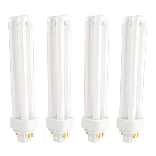 DYSMIO 13 Watt CFL Light Bulbs | 4 Pin G24Q-1 Base 4100K Cool White | 13W High Output 900 Lumens | Double Tube Compact Fluorescent Light Bulbs Plug-in | 4 Pack
