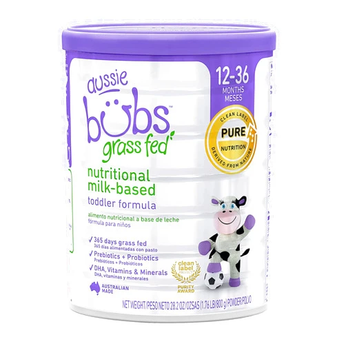 Aussie Bubs Grass Fed Nutritional Milk-Based Toddler Formula, For Kids 12-36 months, Made with Non-GMO Organic Milk, 28.2 oz