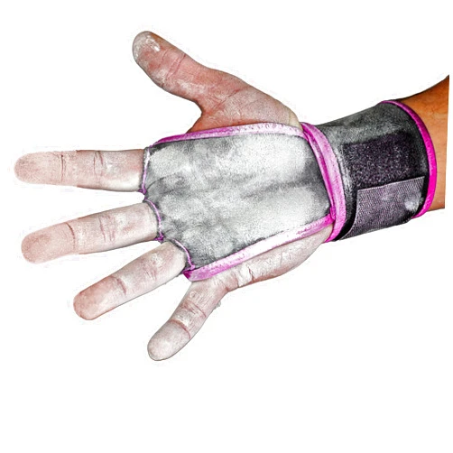 JerkFit WODies 3 Hole Gymnastics Grips with Wrist Support - Hand Grips, Latex Free Elastic Crossfit Grips for Weightlifting, Cross Training - Palm Protection Pull Up Grips for Men and Women