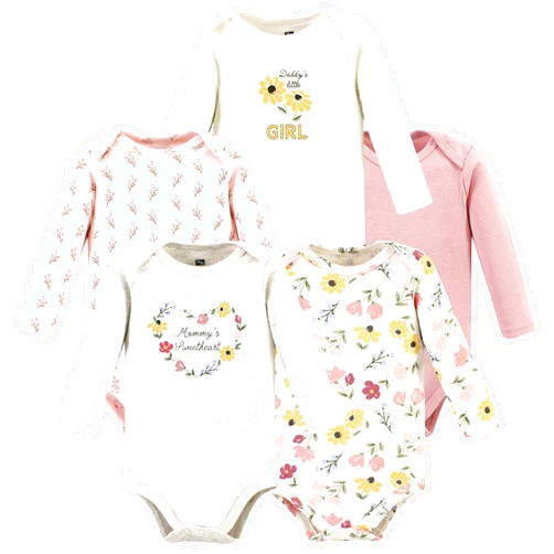 Hudson Baby baby-girls Cotton Long-sleeve Bodysuits